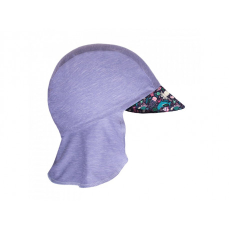 Unuo funkční čepice s kšiltem a plachetkou UV 50+ - Mořský svět, šedá XS