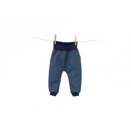 Breberky softshellové kalhoty vel. 80/86 - Modrý melír