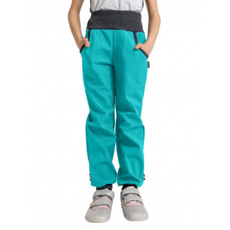 Unuo Softshellové kalhoty s fleecem Street vel. 110/116 - Světle smaragdové