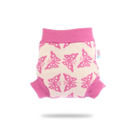 Vlněné svrchní kalhotky Petit Lulu - Růžoví motýlci S