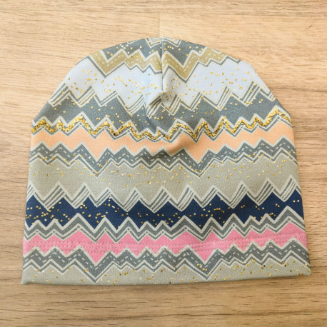Tynka stylová čepice 40 - 42 cm - barevný cikcak
