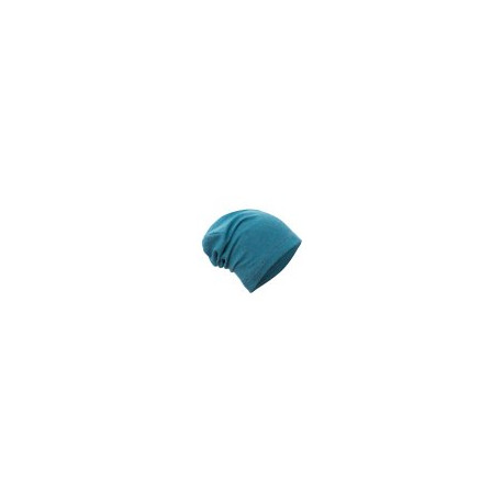 Unuo teplákovinová čepice spadená Aqua melír - S (45 - 48 cm)