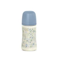 Suavinex Kojenecká láhev WONDERLAND NEW 270ml FYZIOL PRŮTOK M - modrý květ