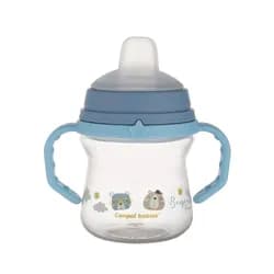 Canpol babies Hrneček se silikonovým pítkem FirstCup BONJOUR PARIS 150ml modrý