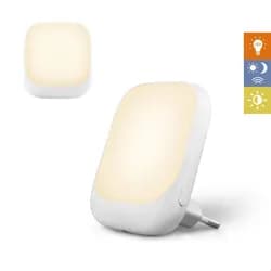 Zazu SOCKET bílé - noční světlo do zásuvky se senzorem soumraku