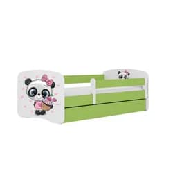 Kocot kids Dětská postel Babydreams panda zelená, varianta 80x180, se šuplíky, s matrací