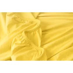 PovlečemeVás Luxusní bavlněné JERSEY prostěradlo s lycrou 160x200 cm - žlutá