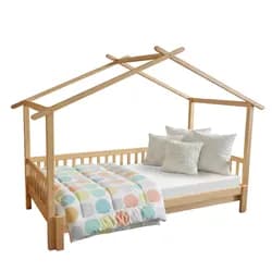 Montessori postel s přistýlkou, přírodní, 90x200, KESIO