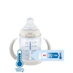 NUK FC lahvička na učení s kontrolou teploty 150ml - bílá obloha