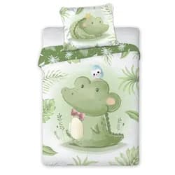 Dětské bavlněné ložní prádlo KROKO 100x135cm Dětské bavlněné ložní prádlo KROKO 100x135cm - 100x135 cm - 1x polštář 1x přikrývka - zip