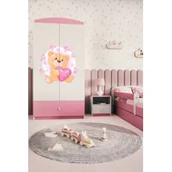 Kocot kids Dětská skříň Babydreams 90 cm medvídek s motýlky růžová