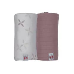 LODGER Swaddler Solid Matcha 2balení 110 x 110 cm Powder/Rose