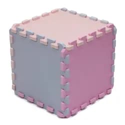 Rialto Baby Pěnová puzzle kostka - light pink, silver, pink