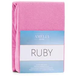 Froté prostěradlo s gumou AmeliaHome Ruby růžové, velikost 220-240x220+30