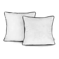 Povlaky na polštáře AmeliaHome Velvet Piping bílé, velikost 45x45