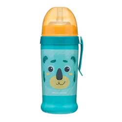 Canpol babies Láhev sportovní s nevylévací slámkou HELLO LITTLE 350 ml zelená