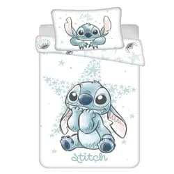 Jerry Fabrics Dětské povlečení do postýlky LILO AND STITCH WHITE STAR BABY, bílé, bavlna hladká, 100x135cm + 40x60cm