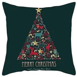 Tutumi Povlak na polštář 3D Merry Christmas zelený