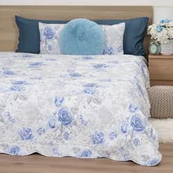 4Home Přehoz na postel Roses in blue, 220 x 240 cm + 2x 40 x 40 cm