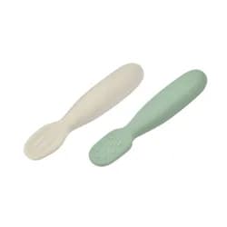 Beaba První trénovací lžičky silikonové Sage Green / Velvet Grey