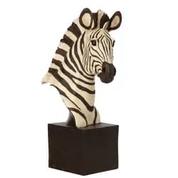 Bílo-černá antik dekorace busta Zebra - 32*14*50cm J-Line by Jolipa