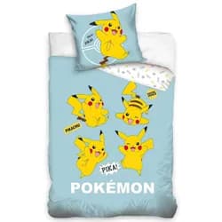 Carbotex dětské povlečení POKÉMON PIKA PIKA PIKACHU, mintové, bavlna hladká, 140x200cm + 70x90cm