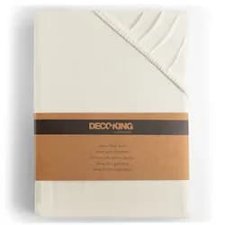 Restilo Bavlněné jersey prostěradlo s gumou DecoKing Amber ecru, velikost 80-90x200+30