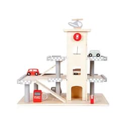 Ecotoys Dřevěná garáž s výtahem, CA12104