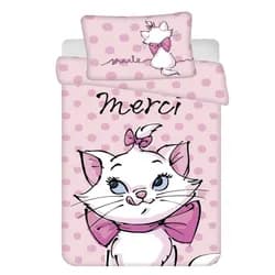 Jerry Fabrics Dětské povlečení do postýlky MARIE CAT MERCI BABY, růžová kočička, bavlna hladká, 100x135cm + 40x60cm