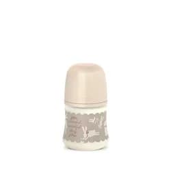Suavinex Kojenecká láhev WONDERLAND NEW 150ml FYZIOL PRŮTOK S - krémový králík