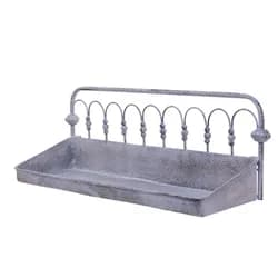 Béžová antik nástěnná kovová police - 55*18*21 cm Clayre & Eef