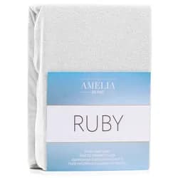 Froté prostěradlo s gumou AmeliaHome Ruby bílé, velikost 180-200x200+30