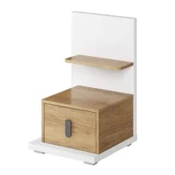 Casarredo Noční stolek levý SOMAS 08L 1S bílá/ořech natural