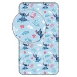 Jerry Fabrics Bavlněné napínací prostěradlo 90x200 + 25 cm - Lilo and Stitch "Blue"