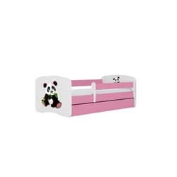 Kocot kids Dětská postel Babydreams panda růžová II, varianta 80x180, se šuplíky, s matrací