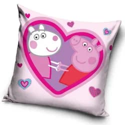 Carbotex Dětský povlak na polštářek PRASÁTKO PEPINA (PEPPA) A KAMARÁDKA SUZY, růžový, 40x40cm