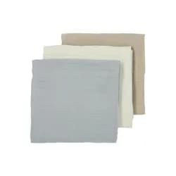 Meyco Mušelínové pleny 3-balení - Offwhite/light grey/sand
