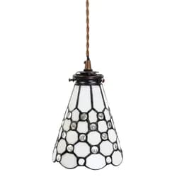 Závěsná Tiffany lampa kamínky TransparentEye - Ø 15*115 cm E14/max 1*25W Clayre & Eef