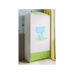 Kocot kids Dětská skříň Babydreams 90 cm medvídek zelená