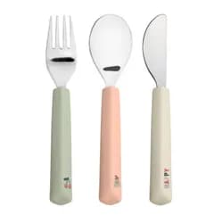 Lässig BABIES Cutlery with Silicone Handle 3pcs Happy Fruits cherry