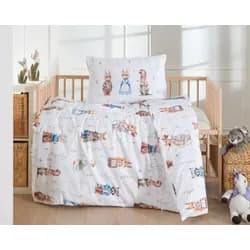 Dětské povlečení Matějovský do postýlky WONDERLAND BABY, zvířátka na bílé, bavlna hladká, 100x135cm