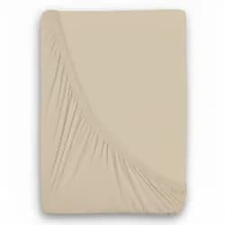 Kvalitex Luxusní bavlněné JERSEY prostěradlo s lycrou 180x200 cm - světle béžová