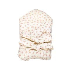 enie baby Mušelínová zavinovačka 80x80cm béžová s vínovými květy
