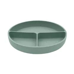 KikkaBoo Talíř dělený s přísavkou Platinum Silicone Sage
