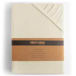 Restilo Bavlněné jersey prostěradlo s gumou DecoKing Amber béžové, velikost 200-220x200+30