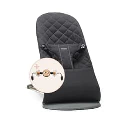 BABYBJORN Lehátko Babybjorn Bouncer Bliss Black cotton s hračkou Googly Eyes Black/White