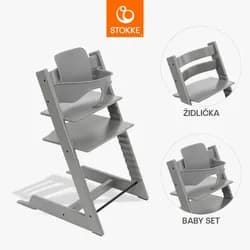 STOKKE® Tripp Trapp® + Baby set zvýhodněná sada - Storm Grey