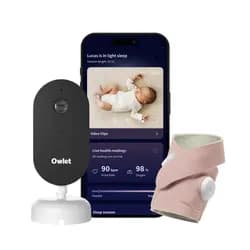 Owlet Dream Duo™ (3. generace) – Chytrá ponožka se zdravotnickou certifikací Owlet Dream Sock™ & kamera Owlet Dream Sight™ - Matně růžová