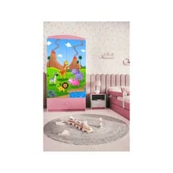 Kocot kids Dětská skříň Babydreams 90 cm safari růžová