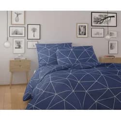 Kvalitex Bavlněné povlečení NORDIC COLLECTION 220x200 + 2x 70x90 cm - GRID modré